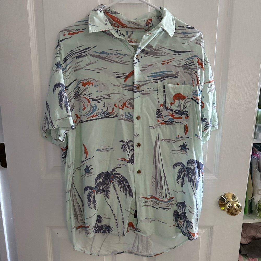 Faherty Mens Button Down Hawaiian Summer Shirt Size Medium
